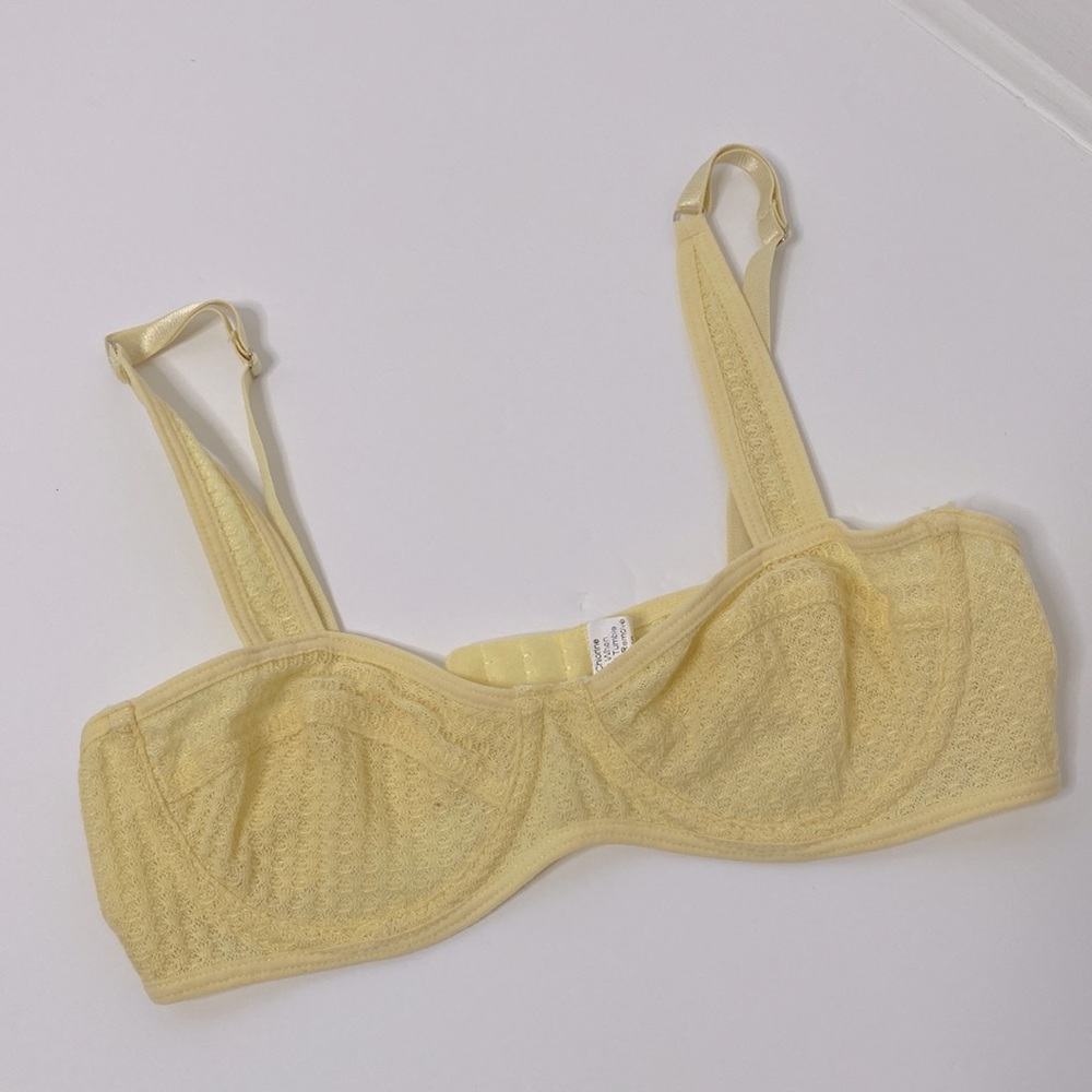 Yellow Women's Cottagecore Bra Small Wire, No Padding